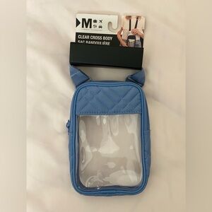 Baby Blue/Clear Quilted Crossbody Bag